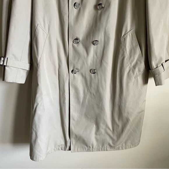 Vintage London Fog Trench Coat Rain Jacket Tan Mens Size 44T 44L Tall Long - Picture 5 of 13